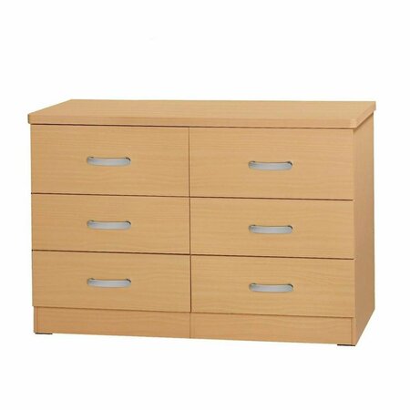 BETTER HOME DD & PAM 6 Drawer Engineered Wood Bedroom Dresser, Beech 616859965638